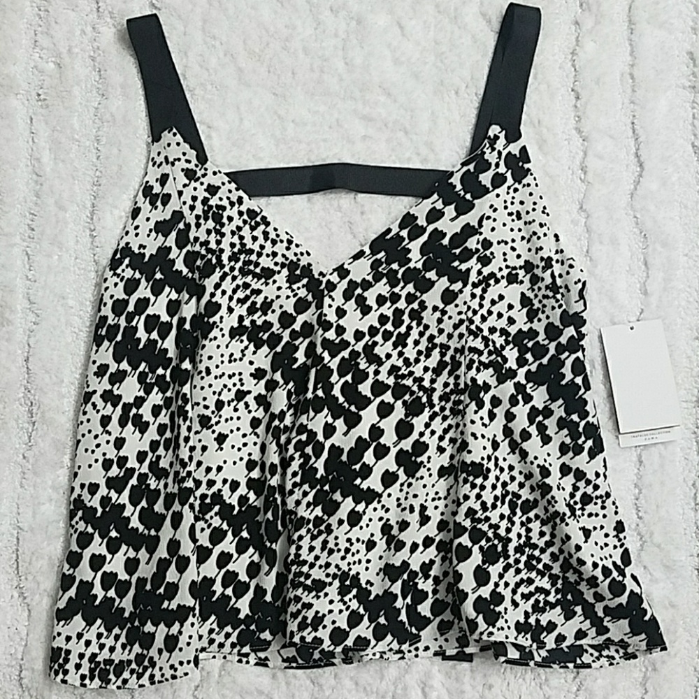 NWT Zara | Black and White Top Small - Picture 1 of 4